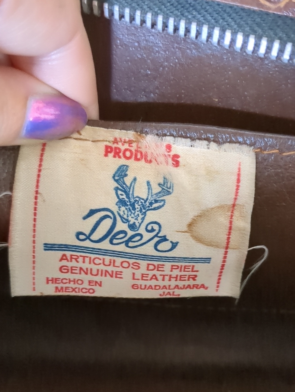 Vintage Tooled Leather Bag - Picture 4 of 5